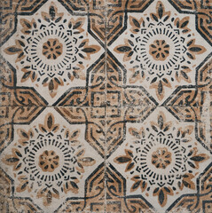 Geometric Pattern on Antique Tile Texture