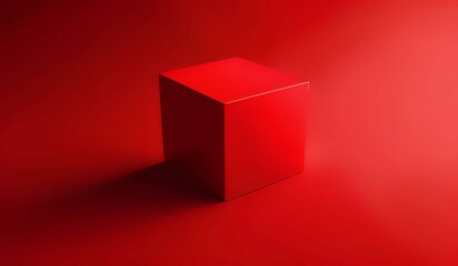 Abstract red cube shaped background. AI Generated.