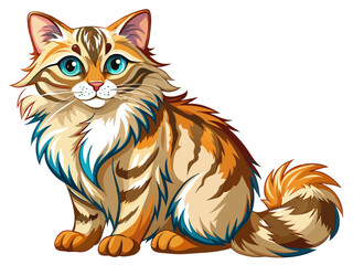 Fototapeta premium Highly detailed vector of a cute cat.