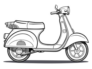 Obraz premium Highly detailed vector of a vintage scooter.