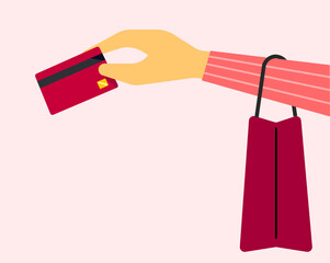 Purchase product with credit card illustration