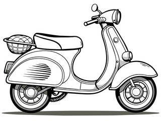 Highly detailed vector of a vintage scooter.