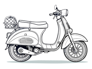 Fototapeta premium Highly detailed vector of a vintage scooter.