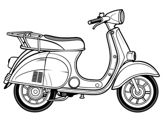 Highly detailed vector of a vintage scooter.