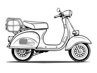 Obraz premium Highly detailed vector of a vintage scooter.