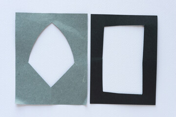 two abstract paper frames