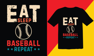Eat Sleep Baseball Repeat Vintage T shirt Design,Baseball Vintage T Shirt Design,retro baseball t-shirt design,sports vector t shirt, tournaments,Baseball Cut Files