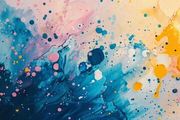 Abstract background with multicolored oil paint spots, artistic texture illustration