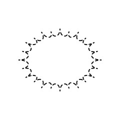 シンプルなモノクロ破線ギザギザ吹き出し