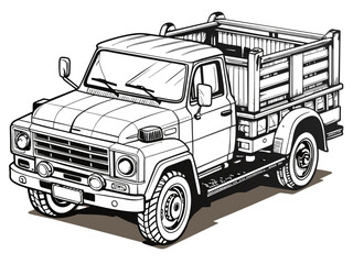 Highly detailed vector of a truck.