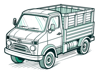 Highly detailed vector of a truck.