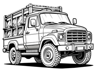 Highly detailed vector of a truck.