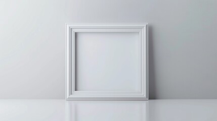 White frame, front, empty inside, white background ,clean sharp