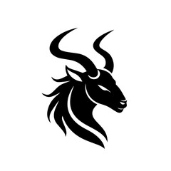 Simple black silhouette SVG of a deer, white background 