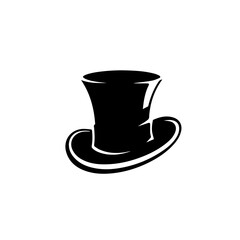 Minimalism logo with top hat in white background