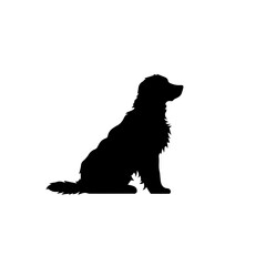Simple black silhouette SVG of a dog, white background 