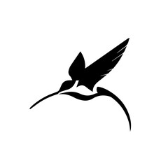 Fototapeta premium A humming bird in flight silhouette logo