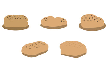 Bread icon set. Food vector