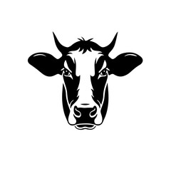 A black cow logo on a white background, silhouette SVG