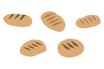 Bread icon set. Food vector
