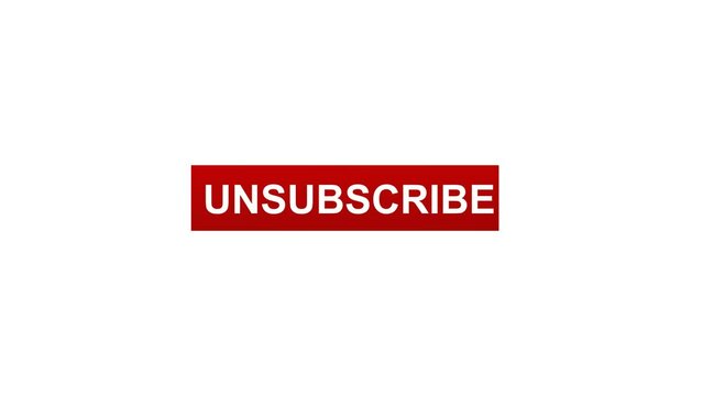 unsubscribe button Animation ,Red button unsubscribe option ,button motion graphicsunsubscribe .