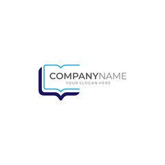 Simple book logo. Education, school and publishing logo template.
