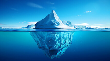 Iceberg Metaphor for Conscious and Subconscious Mind Concept
