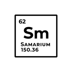 Samarium, chemical element of the periodic table graphic design