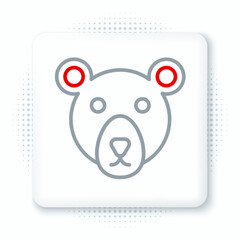 Line Bear head icon isolated on white background. Colorful outline concept. Vector