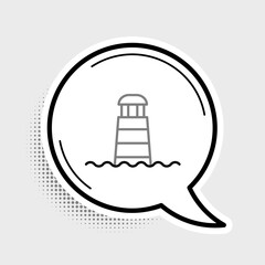 Line Lighthouse icon isolated on grey background. Colorful outline concept. Vector