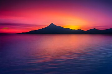 sunset in the mountains nature image 