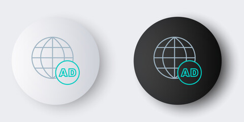 Fototapeta premium Line Advertising icon isolated on grey background. Concept of marketing and promotion process. Responsive ads. Social media advertising. Colorful outline concept. Vector