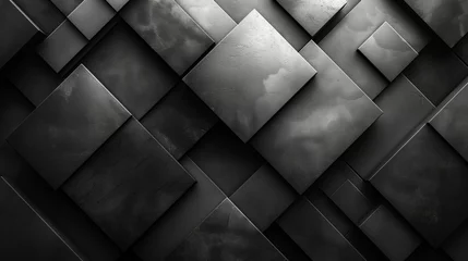 Foto op Plexiglas Abstract image. Dark black abstract background for design. Geometric shapes. Triangles, squares, stripes, lines. Color gradient. Modern, futuristic. Light dark shades. Web banner. Modern, futuristic.D © IC Production