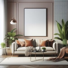 poster mockup in living room v6