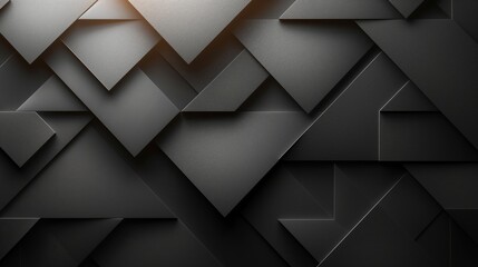 Abstract image. Dark black abstract background for design. Geometric shapes. Triangles, squares, stripes, lines. Color gradient. Modern, futuristic. Light dark shades. Web banner. Modern, futuristic.D - obrazy, fototapety, plakaty