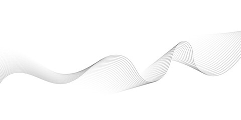Abstract white background with black wave line. Modern grey wave on white background. Blending line background.