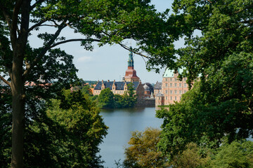 View of Frederiksborg castle in Hillerod, Denmark