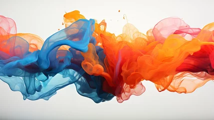 Fotobehang Abstract ink in water, fluid colors merging © Anuwat