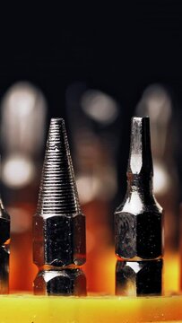 steel screwdriver tips of different types interchangeable Vertical video