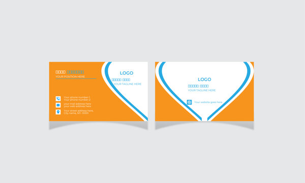  Corporate modern business card design template vector design, layout in rectangle size.