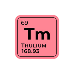 Thulium, chemical element of the periodic table graphic design