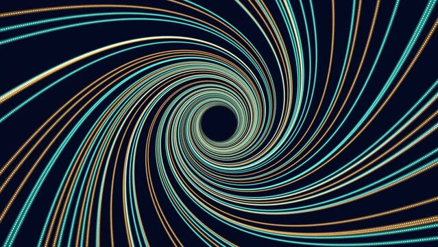 A colorful spiral formed by intertwining red and blue lines, arranged in a circular pattern. The red lines form the outermost part, while the blue lines make up the innermost section