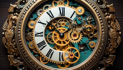 Fototapeta na wymiar technological background of gears and clock mechanisms