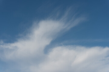blue sky with feathery clouds