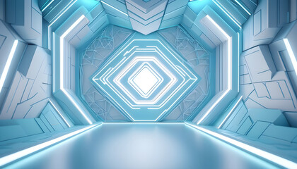 background for your presentation textured 3D wall in light blue and white 4