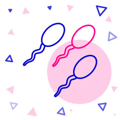 Line Sperm icon isolated on white background. Colorful outline concept. Vector