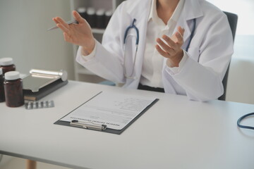 Male diseases. Man presses hands to his groin and suffering from pain, panorama, cropped, studio shot