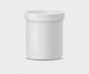 Set of realistic white ceramic flower pots isolated on transparent background. Pots of different shapes. 3D image. Design template for branding, mockup.

