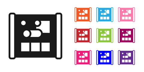 Black Graphing paper for engineering icon isolated on white background. Set icons colorful. Vector