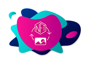 Color NFT Digital crypto art icon isolated on white background. Non fungible token. Abstract banner with liquid shapes. Vector